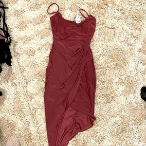 NWT Moment of Glam Cowl Neck Midi Dress WINDSOR MAUVE DRESS Size XS